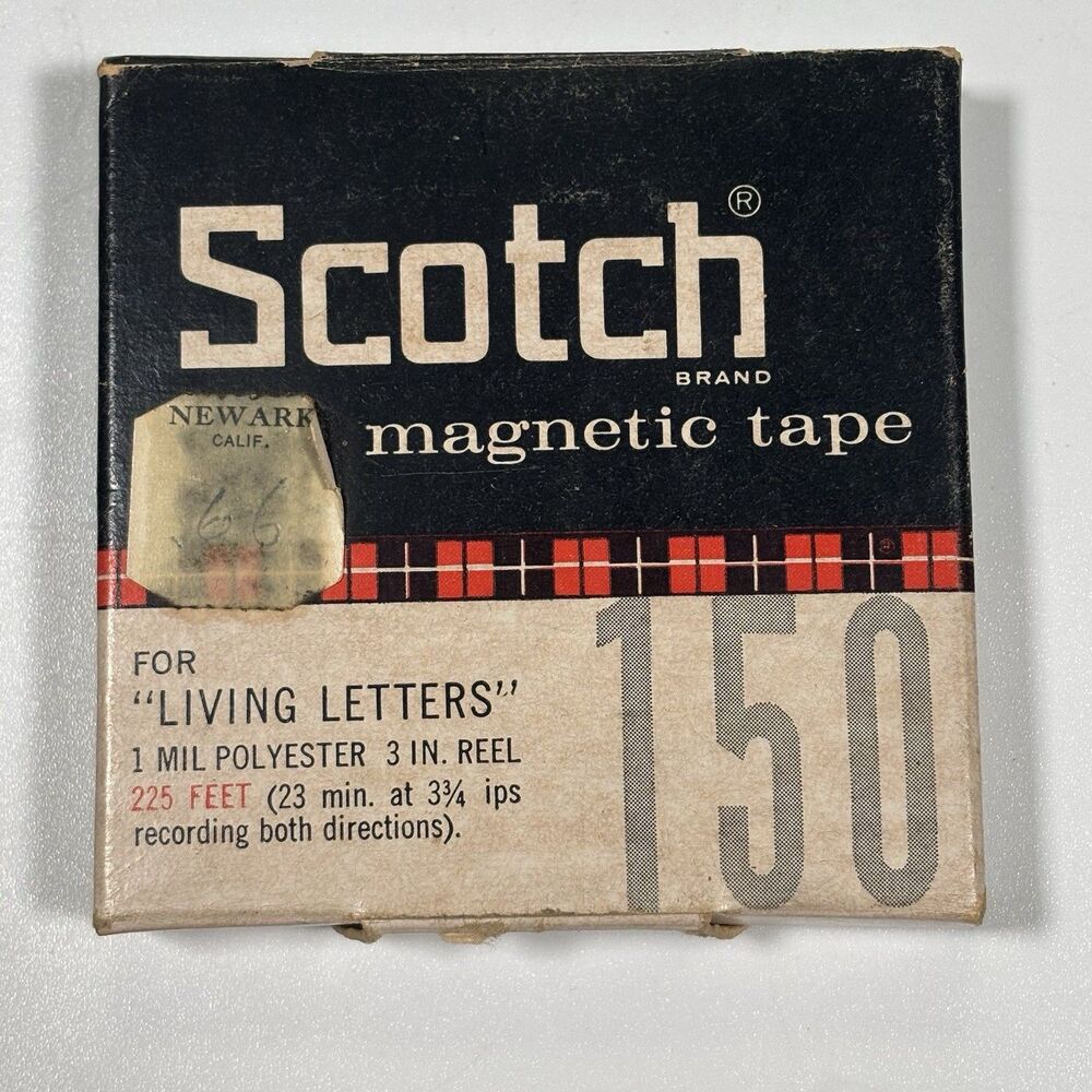Vintage Scotch 150 Magnetic Recording Tape 225 Ft 3” Reel 3M Living Letters